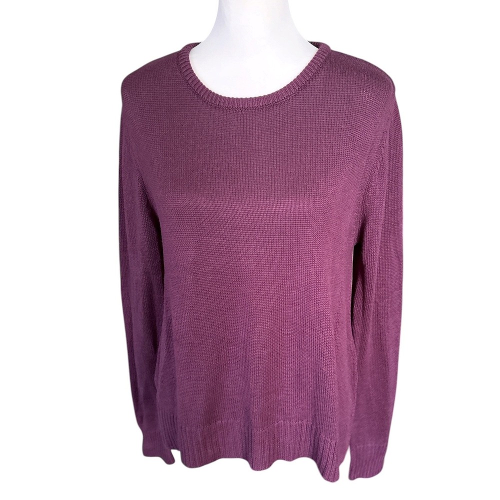 Seraphine Purple Berry Cotton Blend Maternity Sweater, Size Medium, Baby Bump